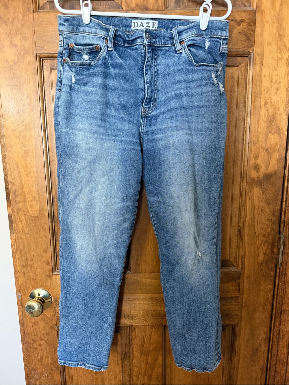 Women's Daze Light Blue High-Rise Straight Jeans 31